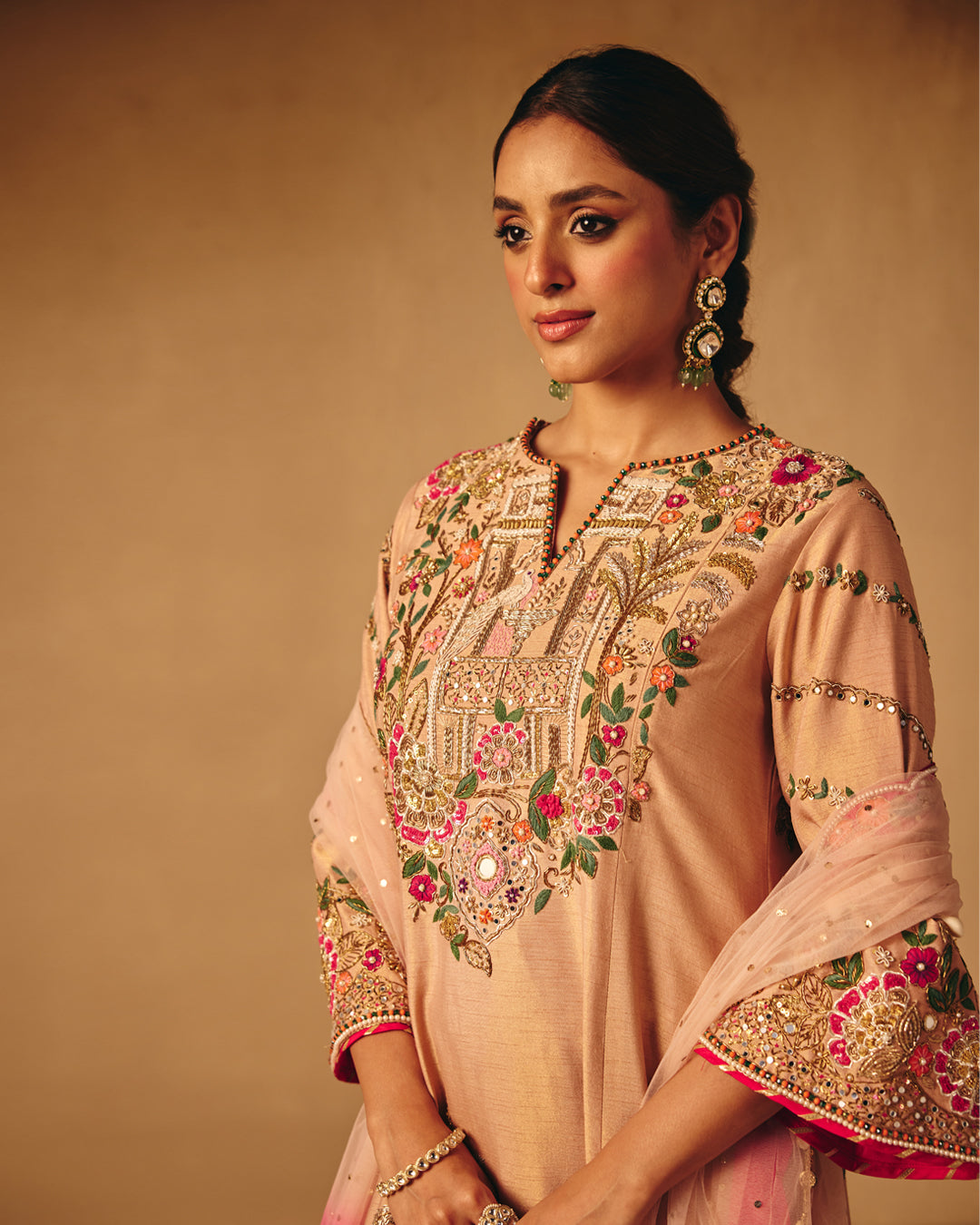 Peach dust suit set