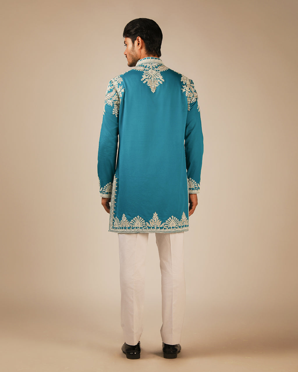 Teal Heritage Zari Kurta