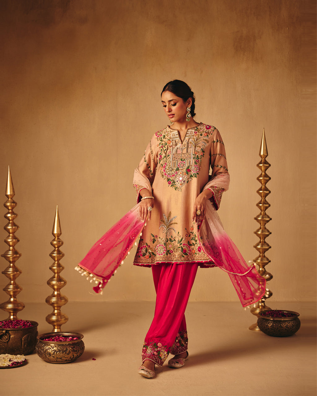 Peach dust suit set