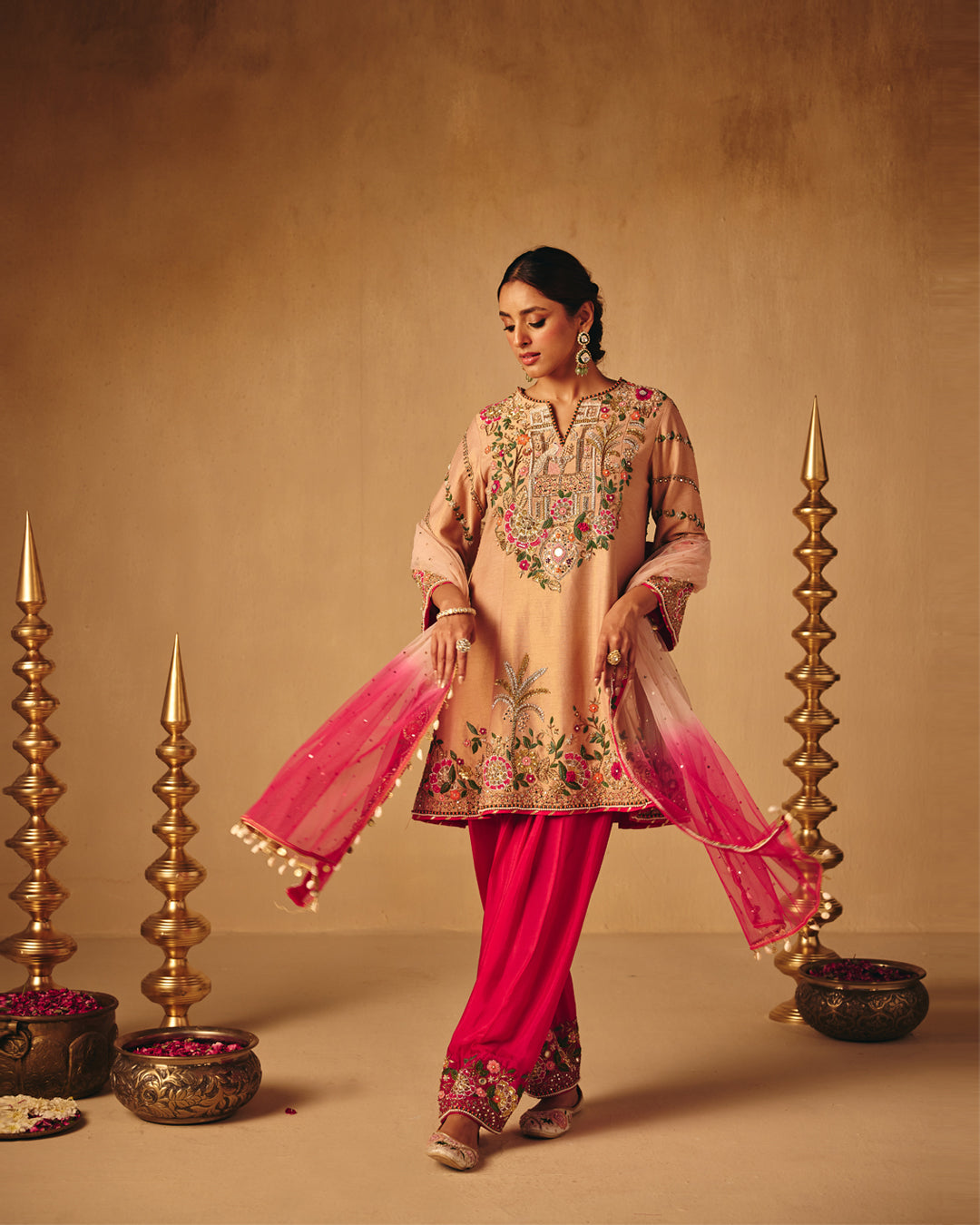 Peach dust suit set
